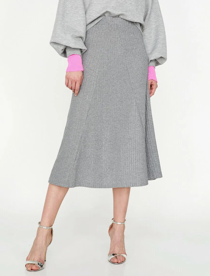 12292 Anthracite Knitwear Midi Skirt