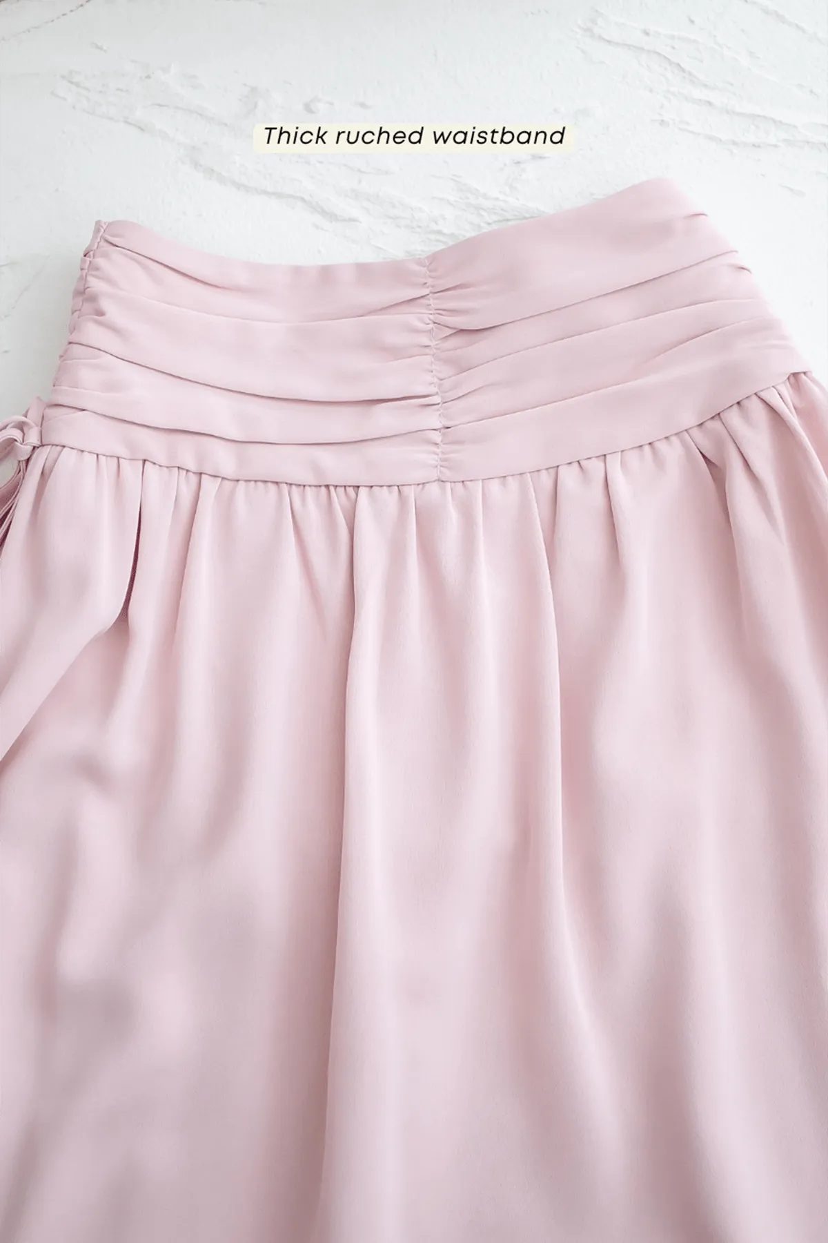 ADORA RUCHED MIDI SKIRT IN OAT