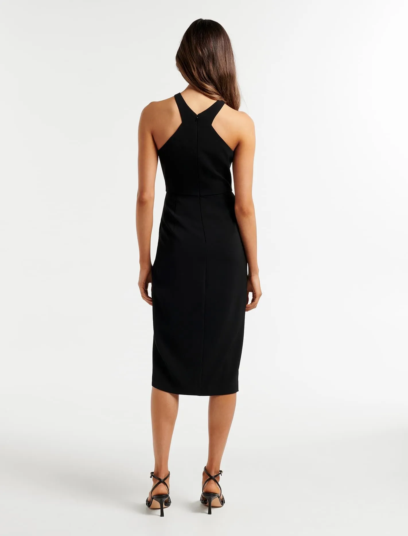 Alesia Petite Arrow Neck Midi Dress