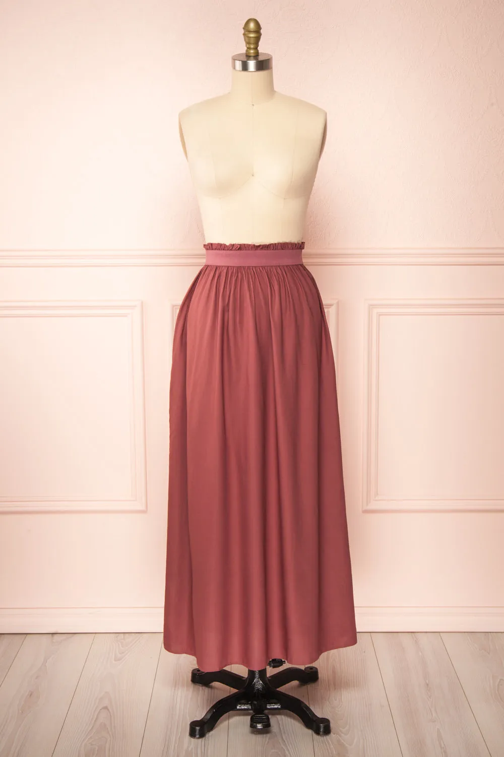 Amity | Burgundy Midi Skirt