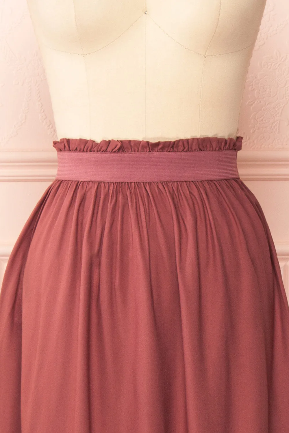 Amity | Burgundy Midi Skirt