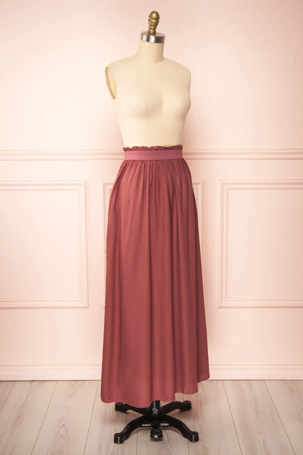 Amity | Burgundy Midi Skirt