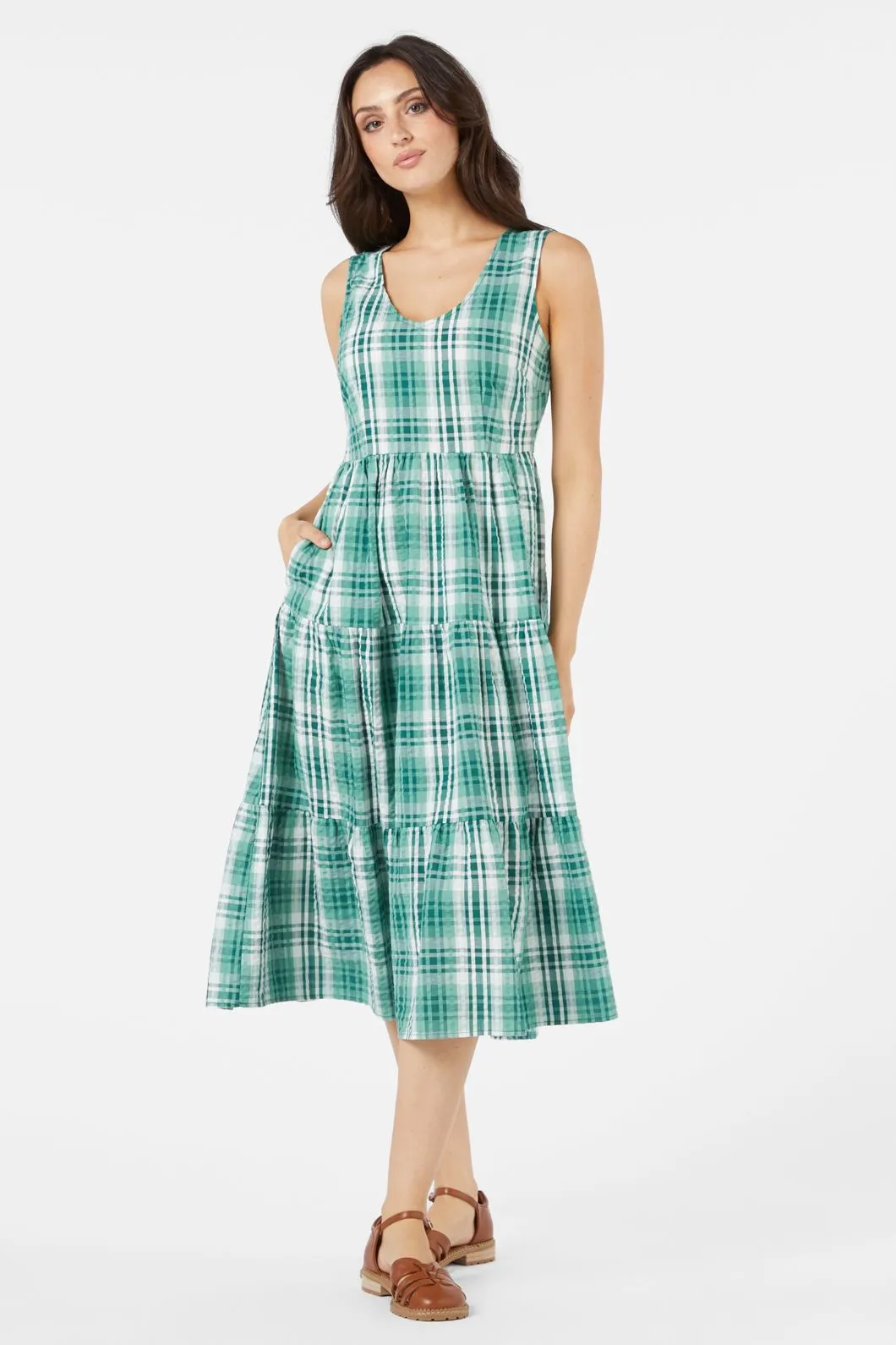 Andie Check Midi Dress