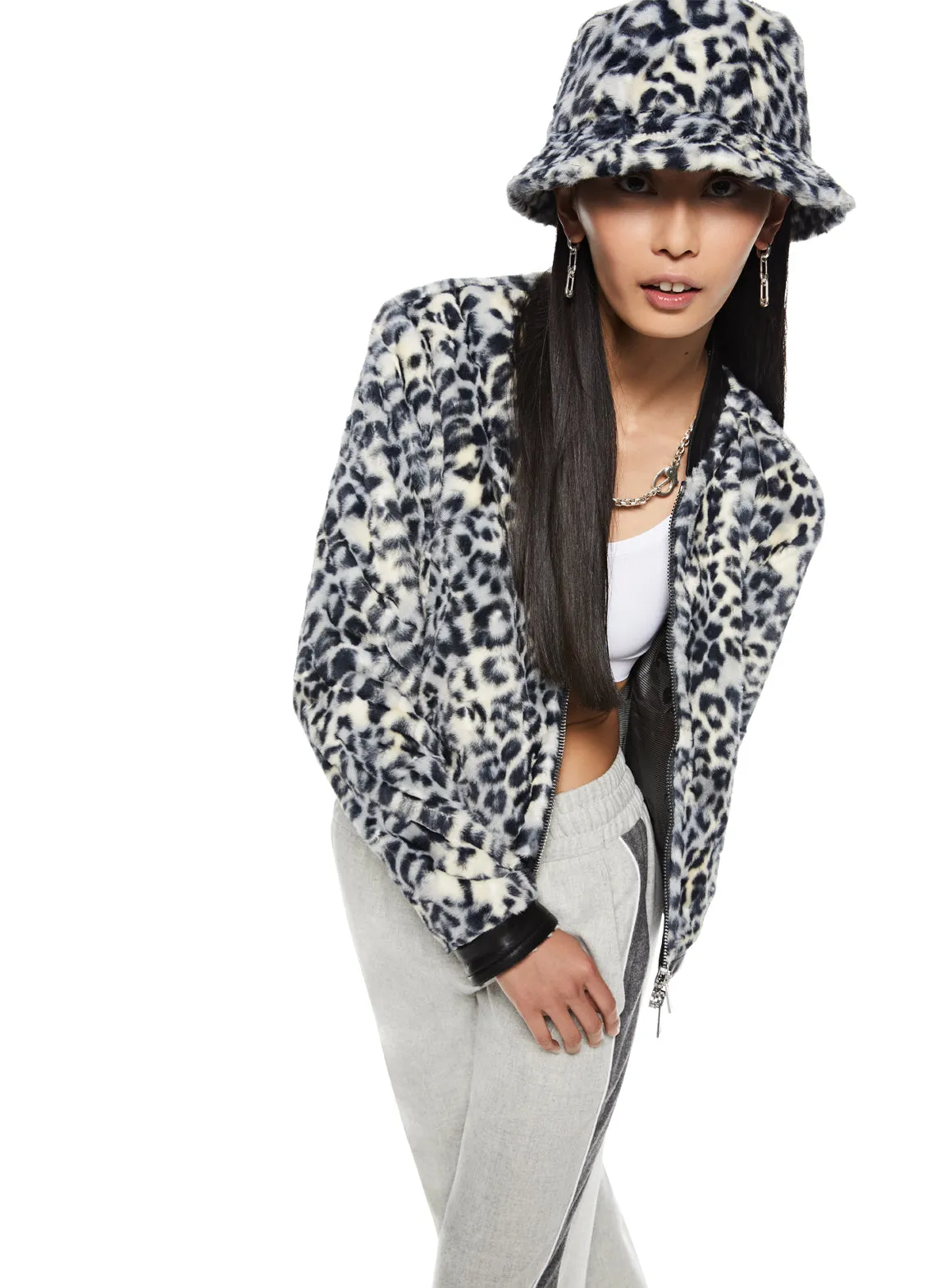 Animal Print Faux Fur Jacket