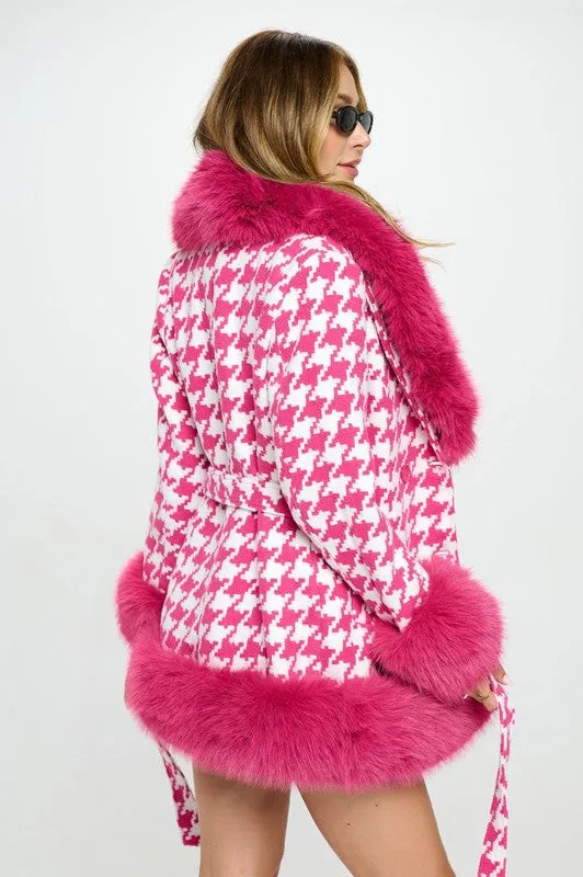 AS SEEN ON WHITNEY RIFE!! Houston Fur Coat in Pink