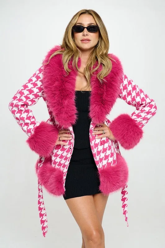 AS SEEN ON WHITNEY RIFE!! Houston Fur Coat in Pink