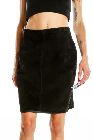 Black Suede Pencil Skirt