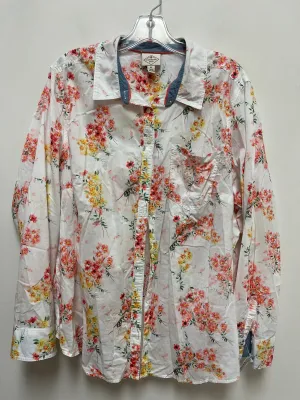 Blouse Long Sleeve By St Johns Bay In Floral Print, Size: 2x