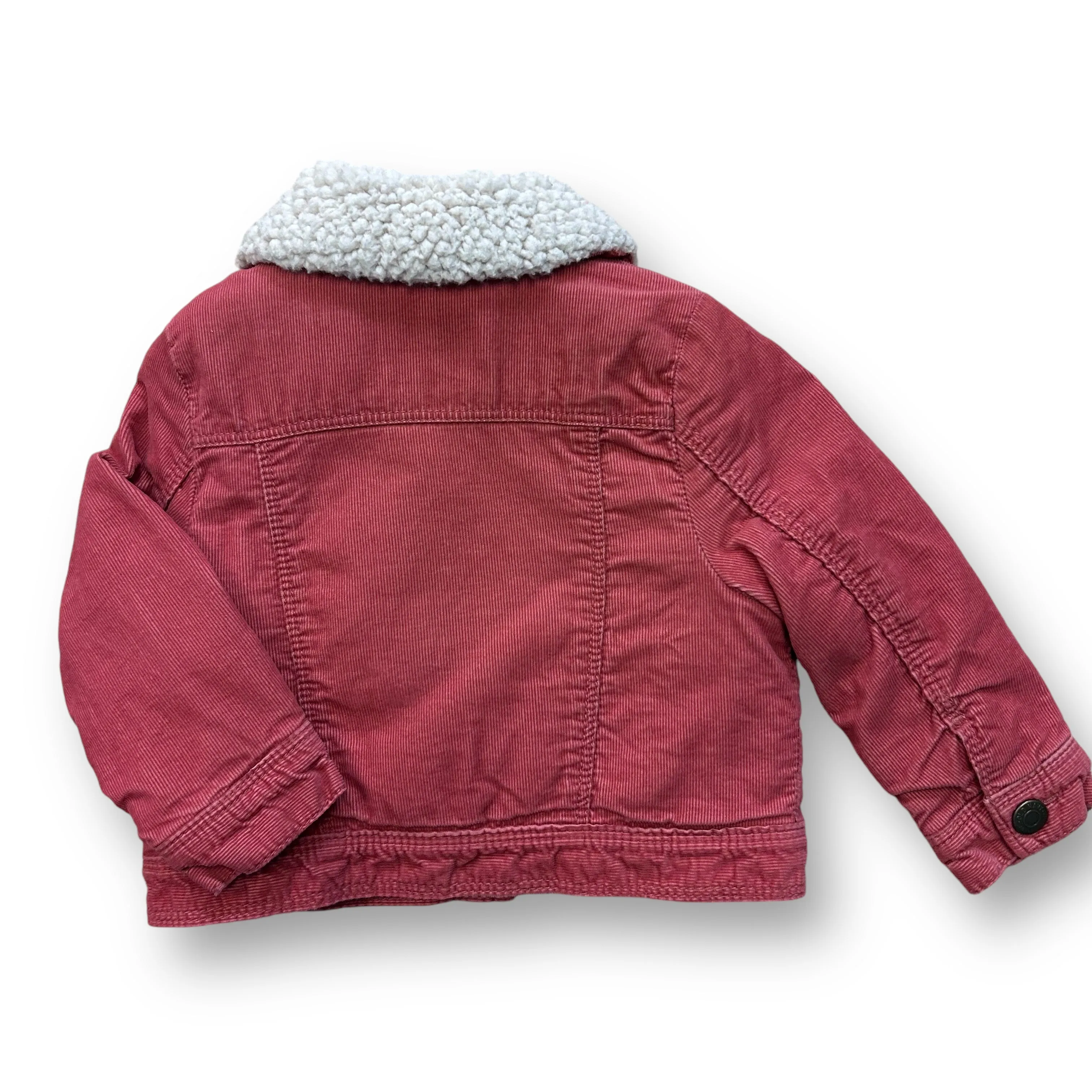 Boys Old Navy Size 12-18 Months Red Corduroy Jacket with Sherpa Lining