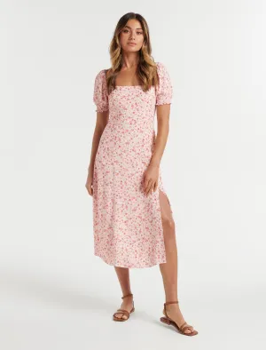 Brianna Petite Printed Midi Dress