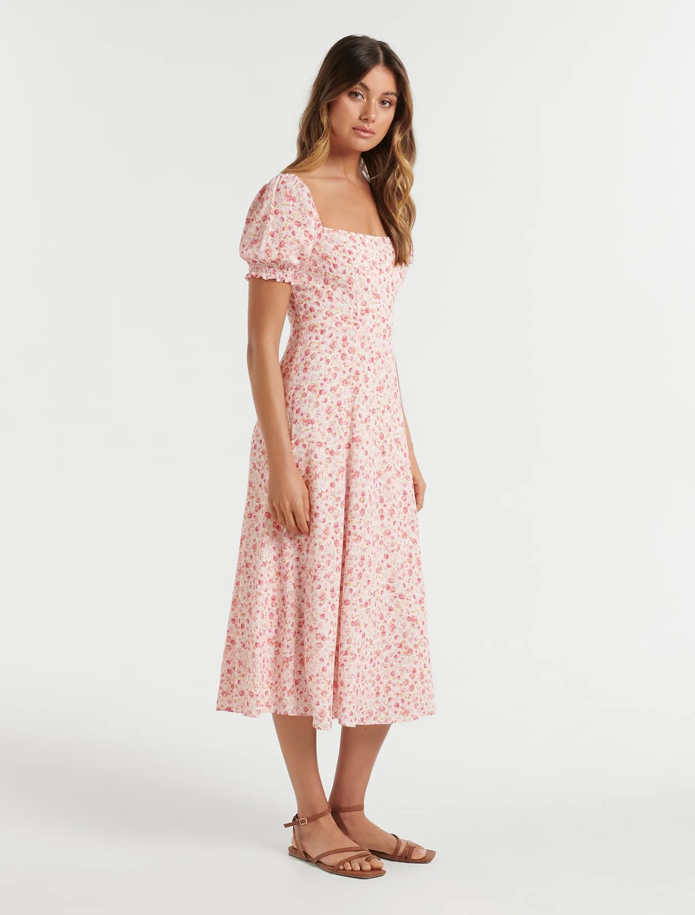 Brianna Petite Printed Midi Dress