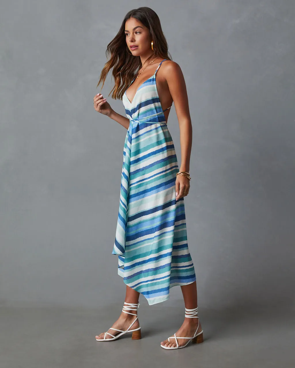 Briar Striped Lightweight Midi Dress