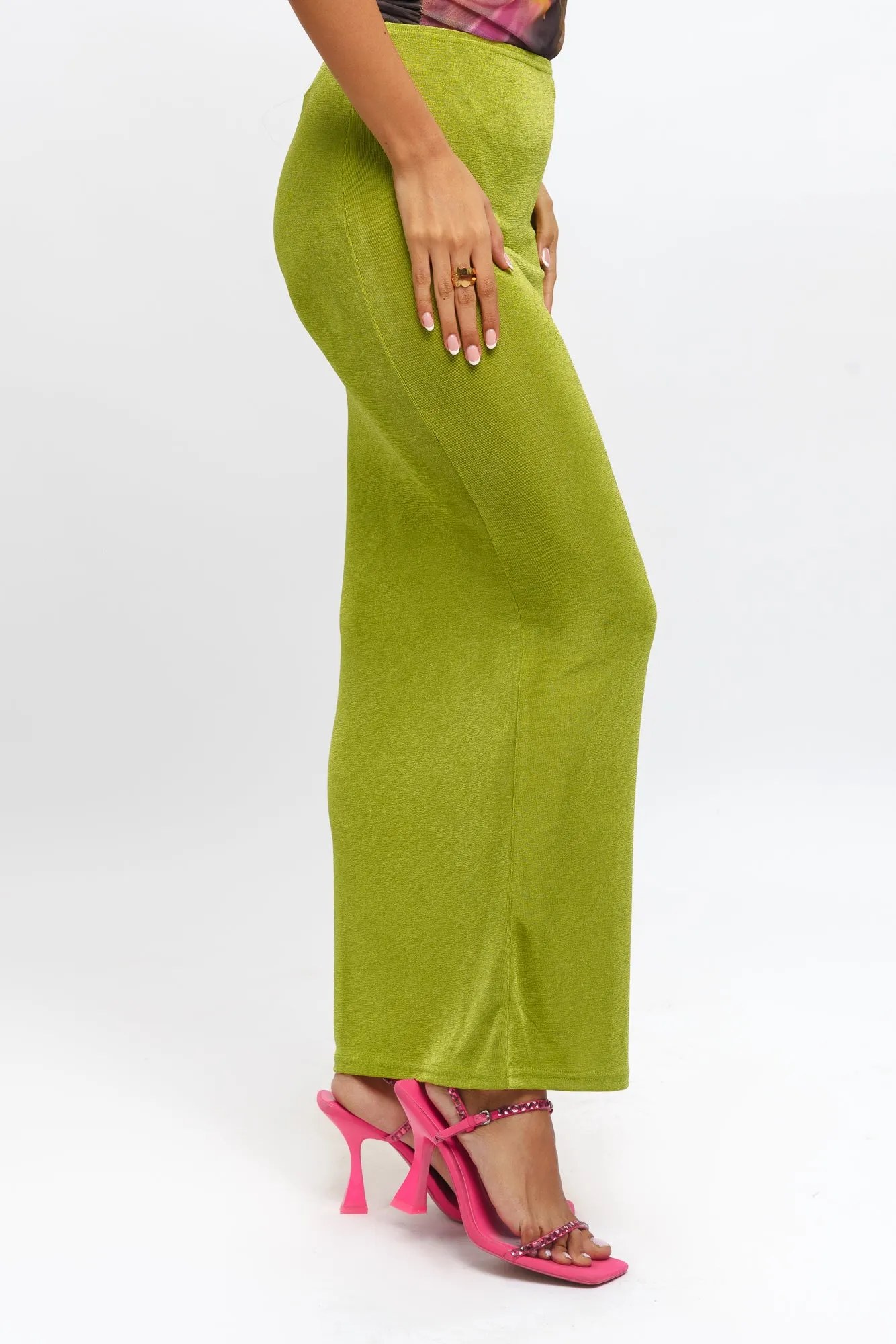 Bright Green Fitted Skirt