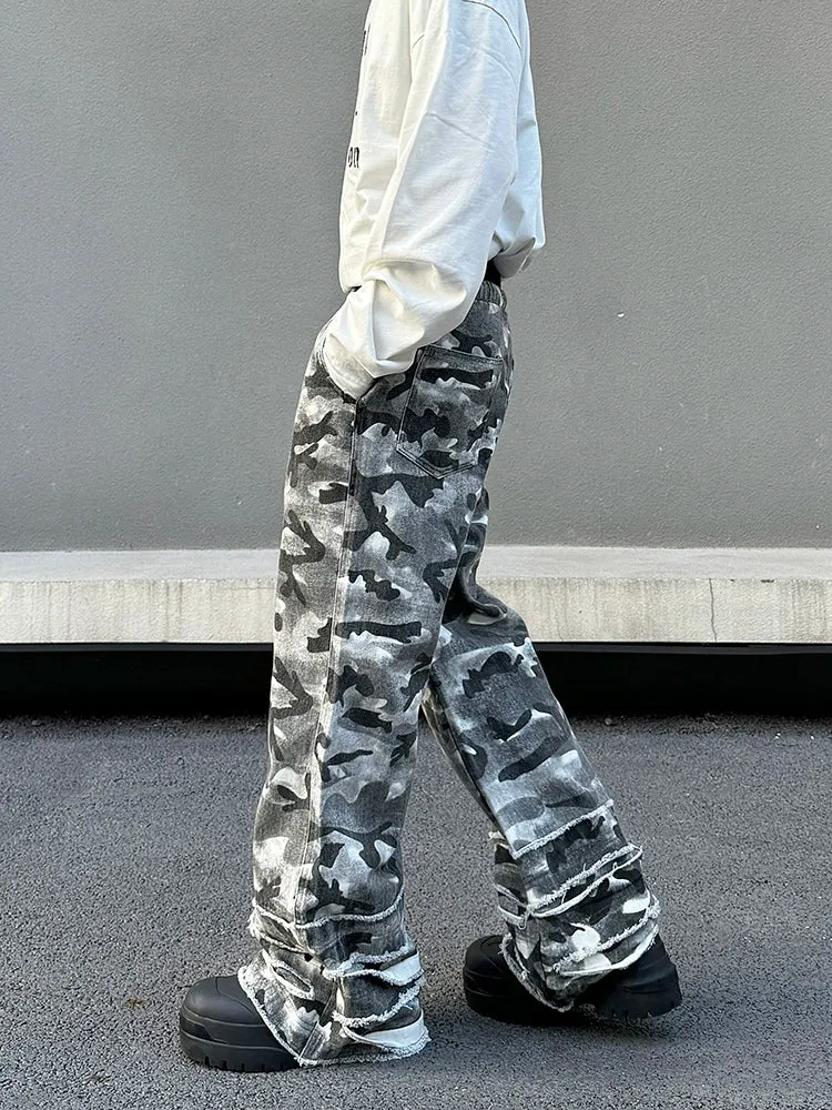 Camouflage Drawstring Casual Pants