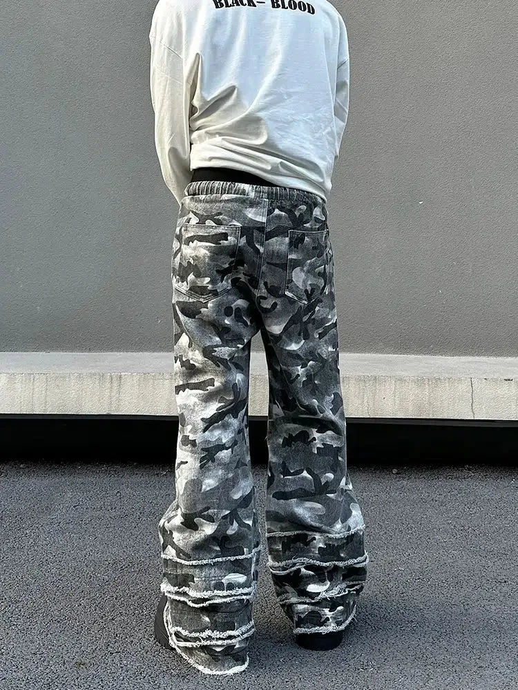 Camouflage Drawstring Casual Pants