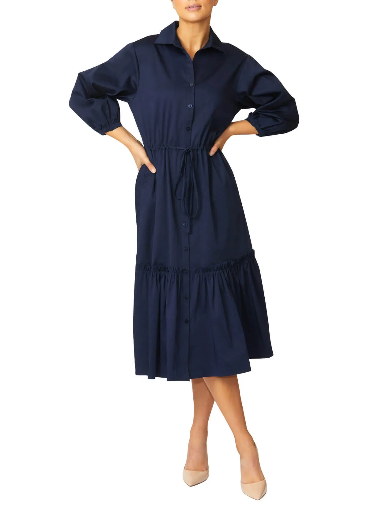 Cara Navy Shirtdress