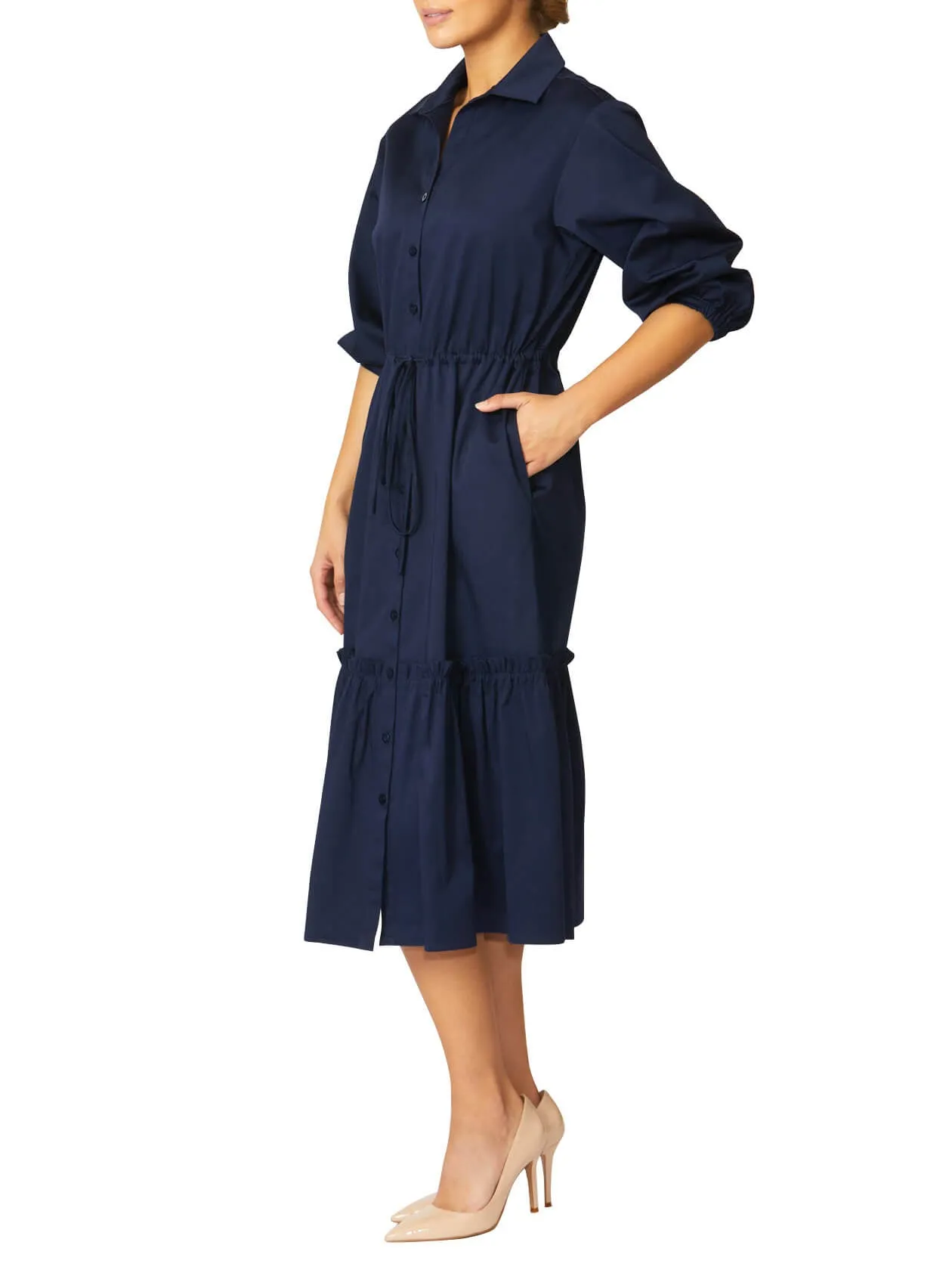 Cara Navy Shirtdress