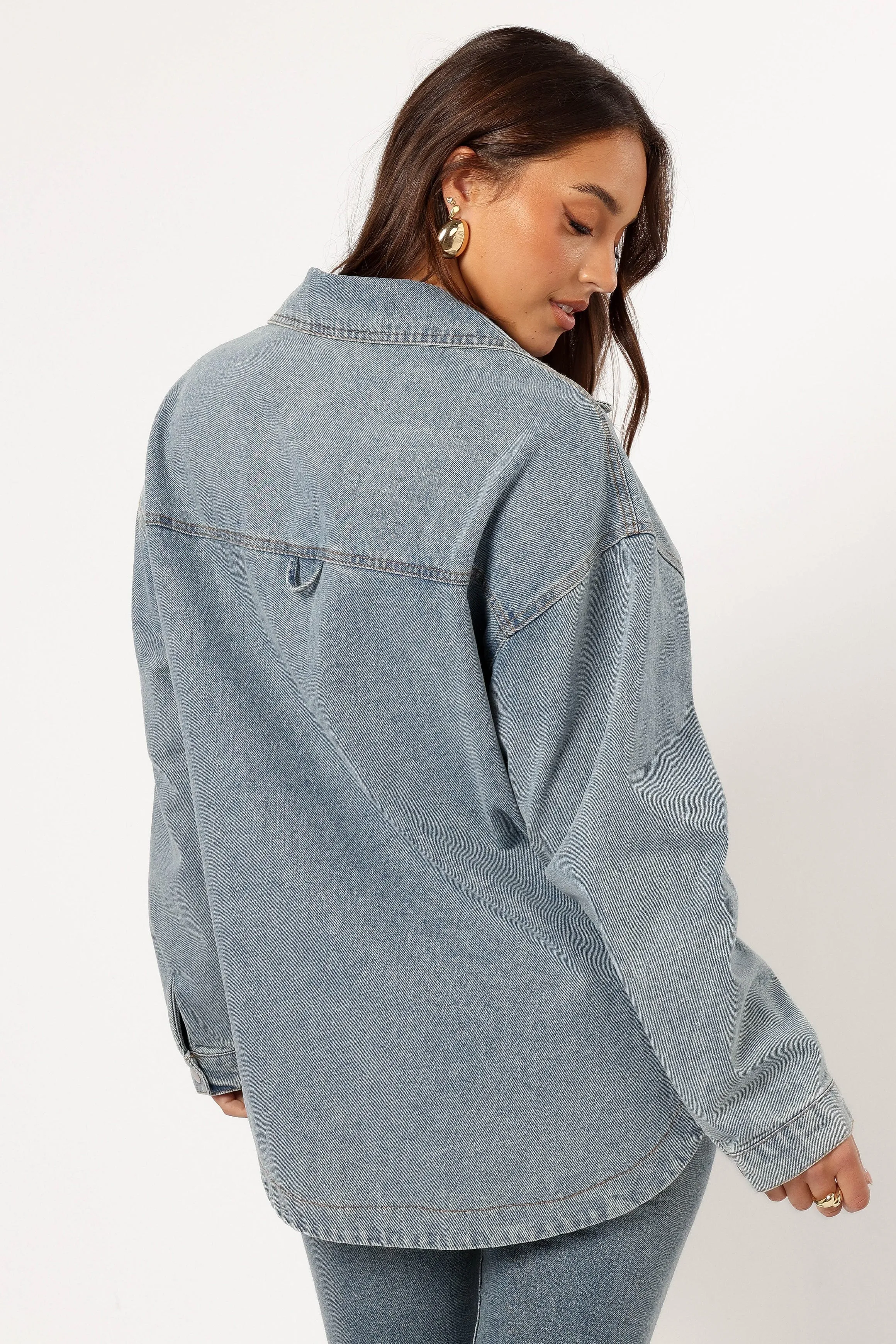 Cassie Oversized Denim Shacket - Blue