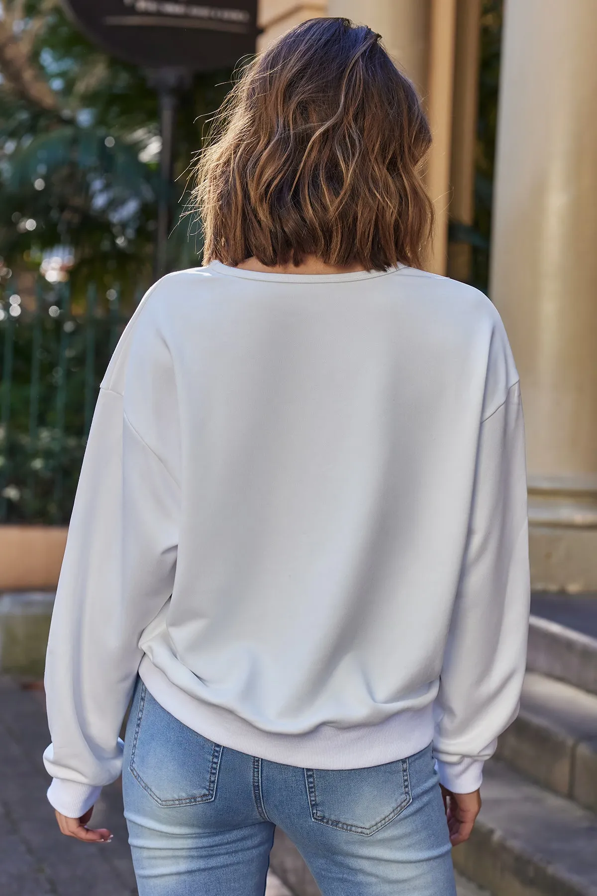 Contrast Mesh Drop Shoulder Sweatshirt