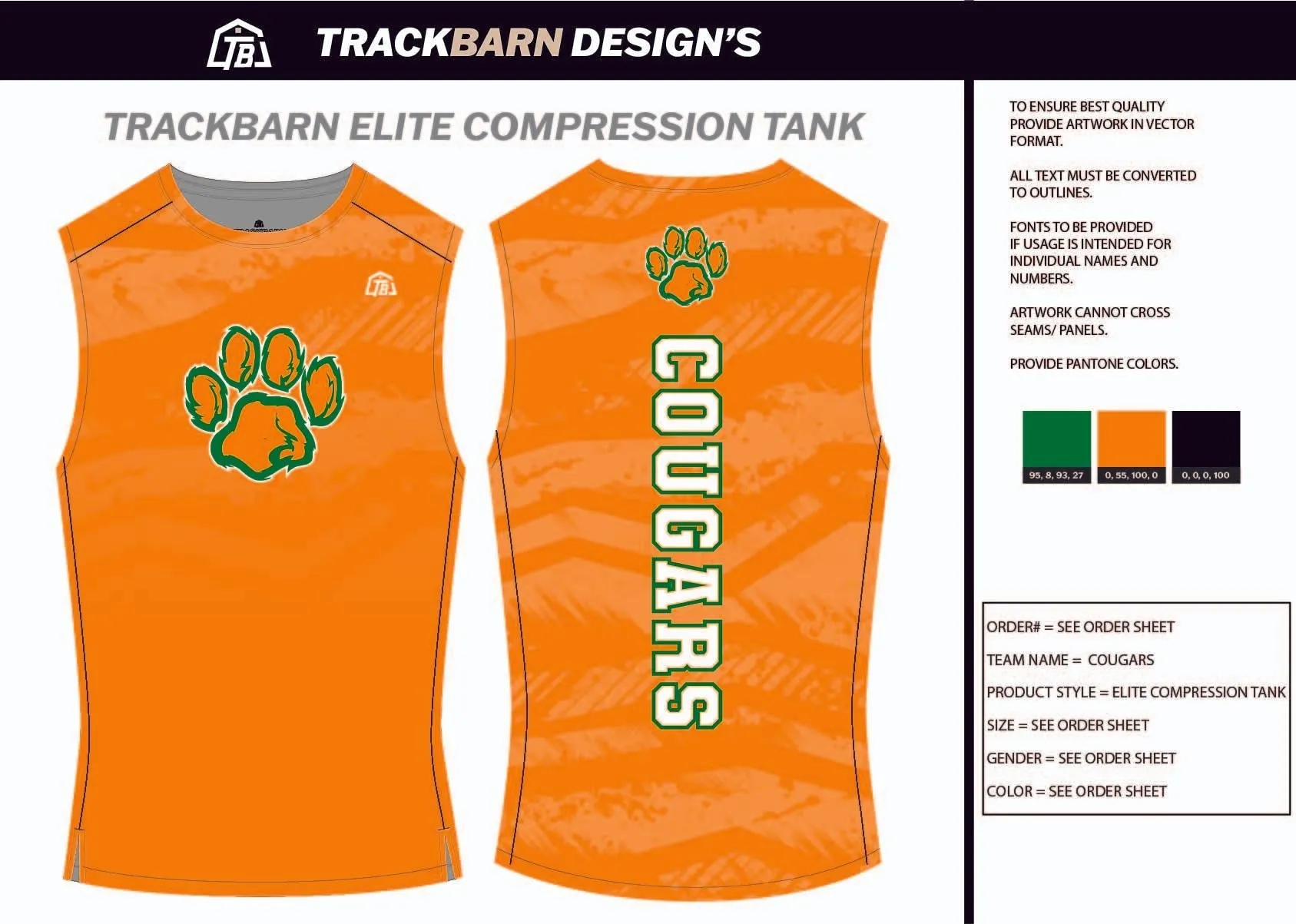 Cougars-TF- Mens Track Compression Tank