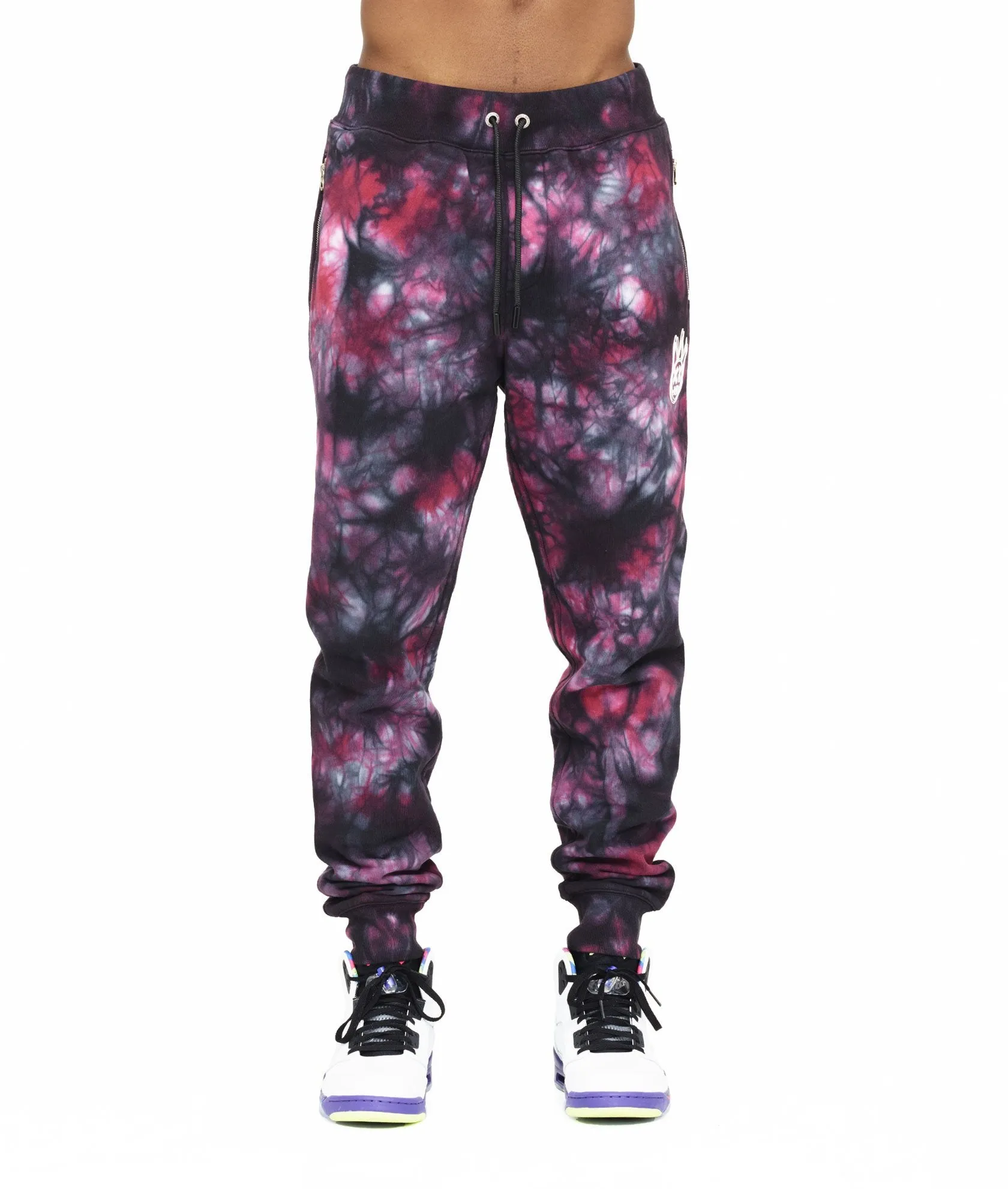 Cult of Individuality Men's Tie Dye Sweatpant, Merlot, Medium