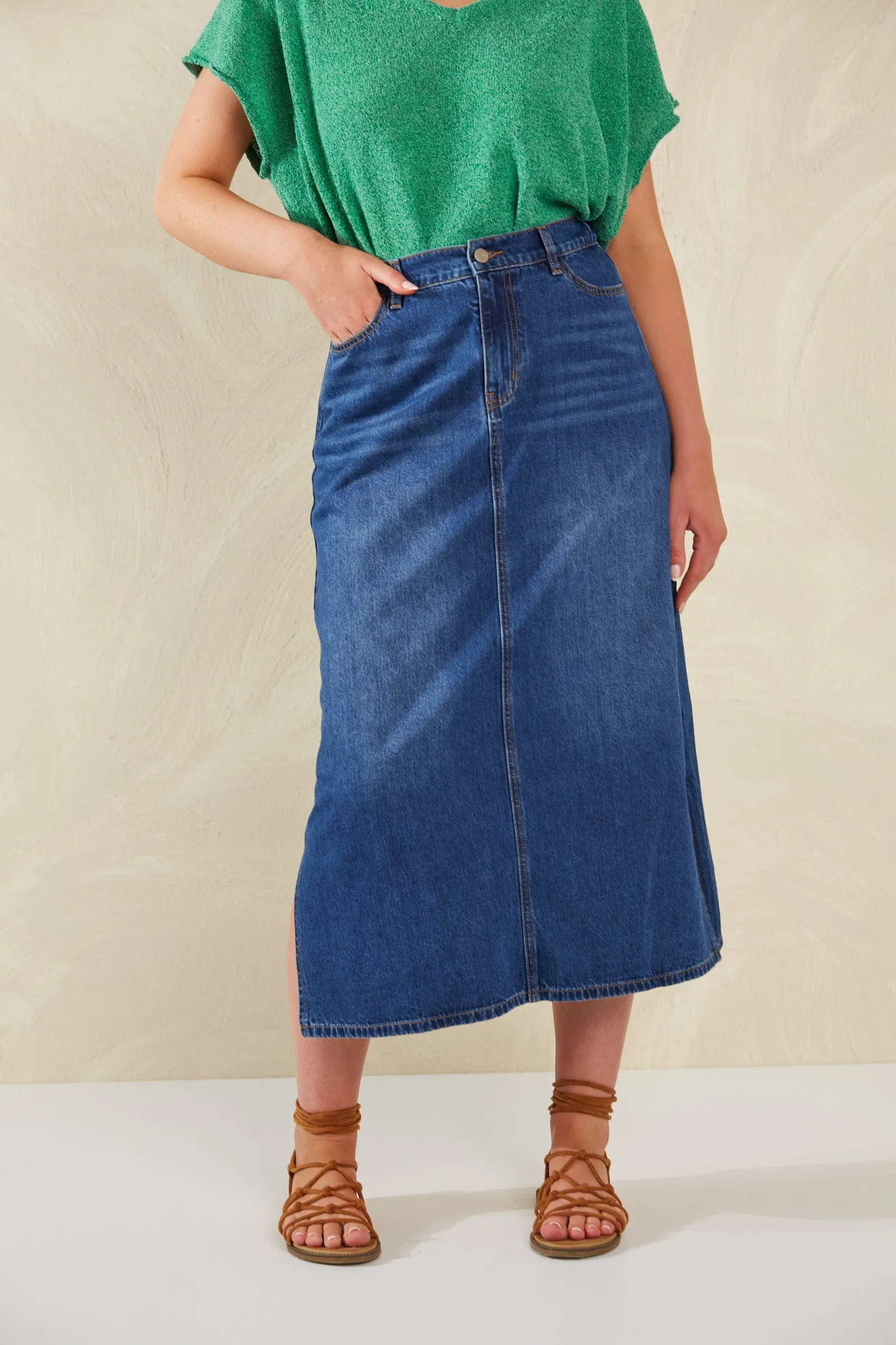 Dalton Denim Skirt - Indigo