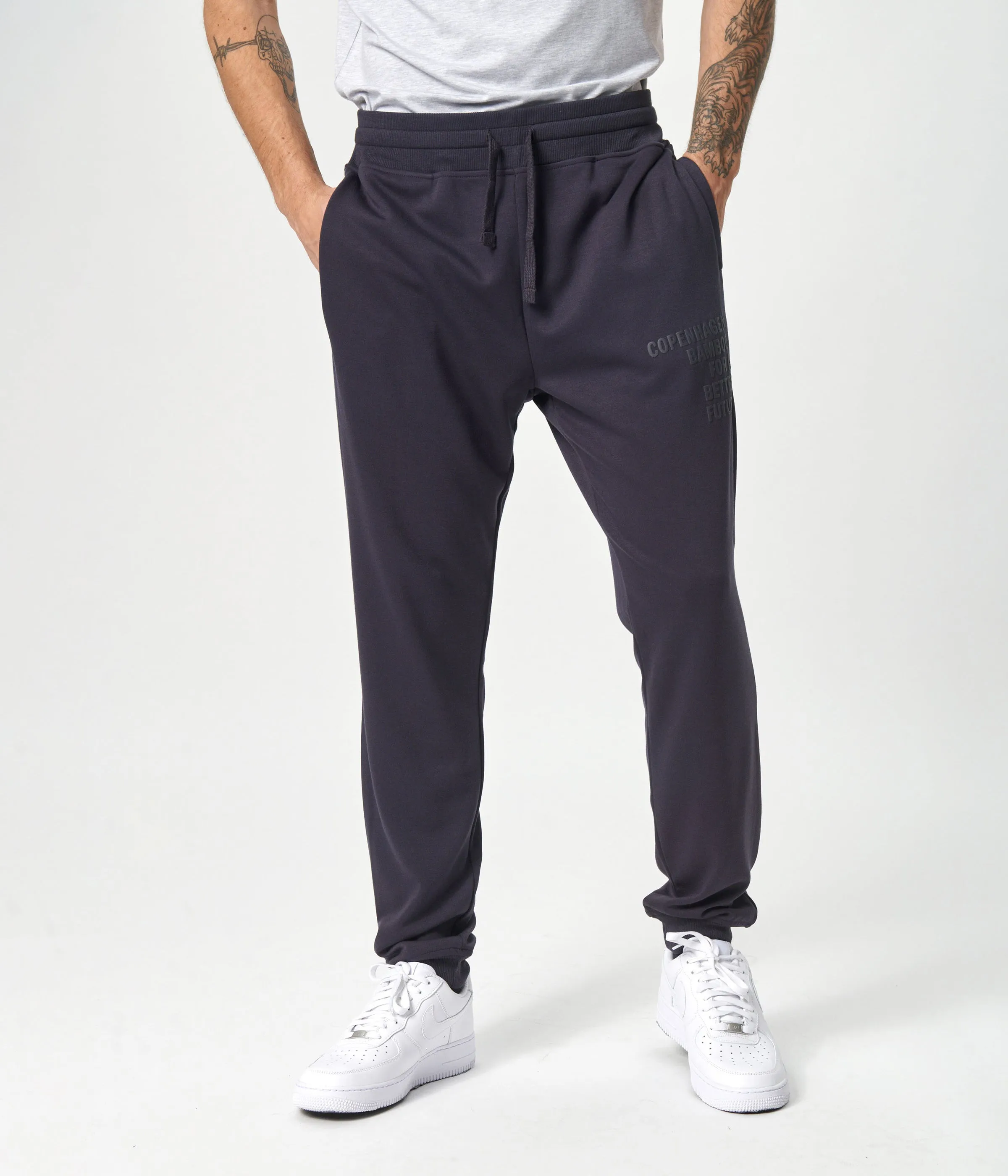 Dark grey bamboo sweatpants with logo