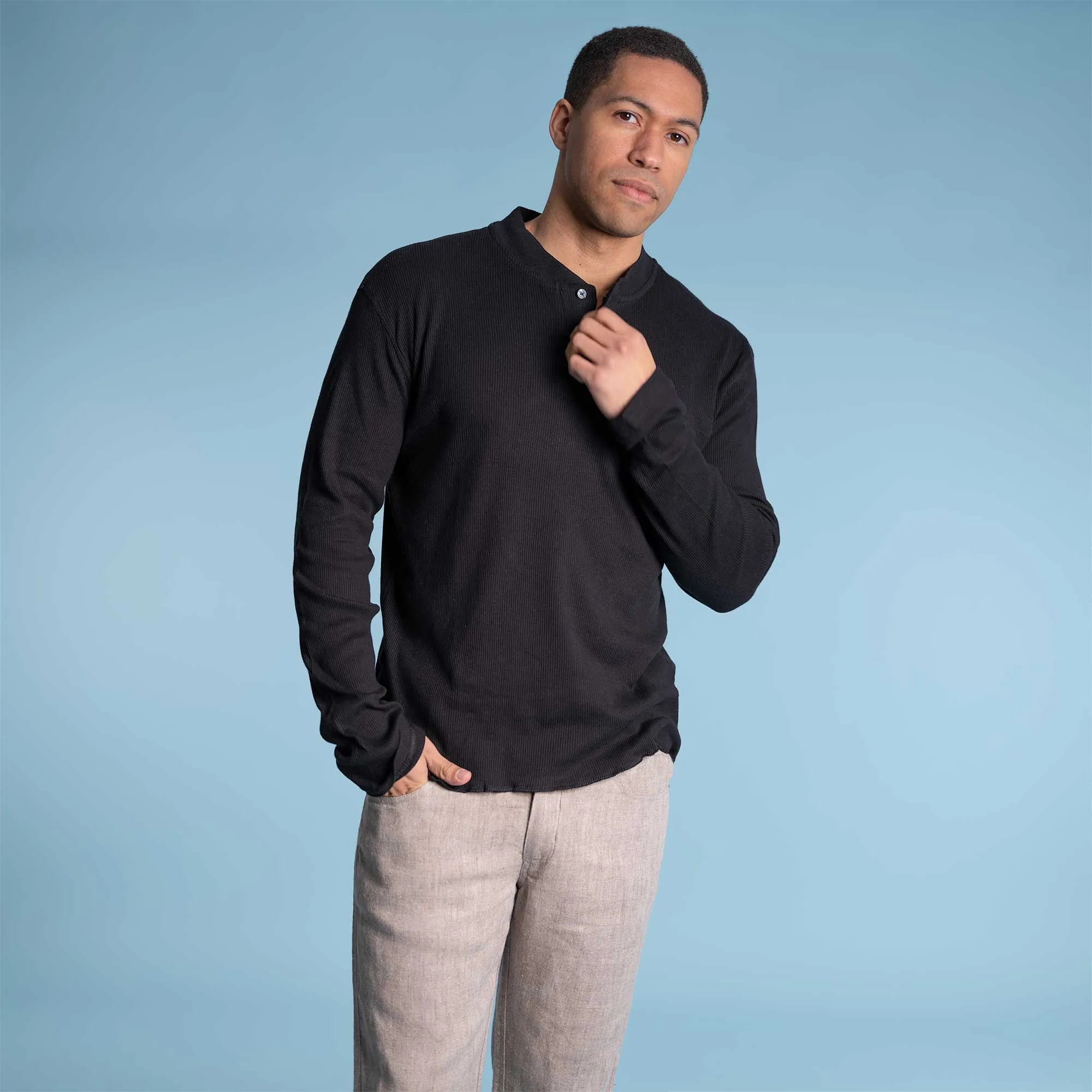 DARTMOUTH 100% Organic Cotton Henley Shirt (Unisex) (Closeout)