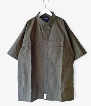 DESCENDANT/SCALE PLAID FISHING SS SHIRT (OLIVE DRAB)