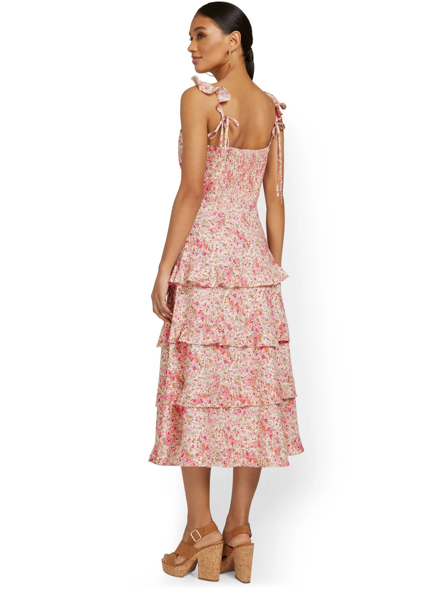 Dress Forum Floral Tiered Ruffle Midi Dress - Brands We Love