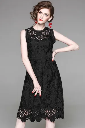 Elegant Lace Midi Dress