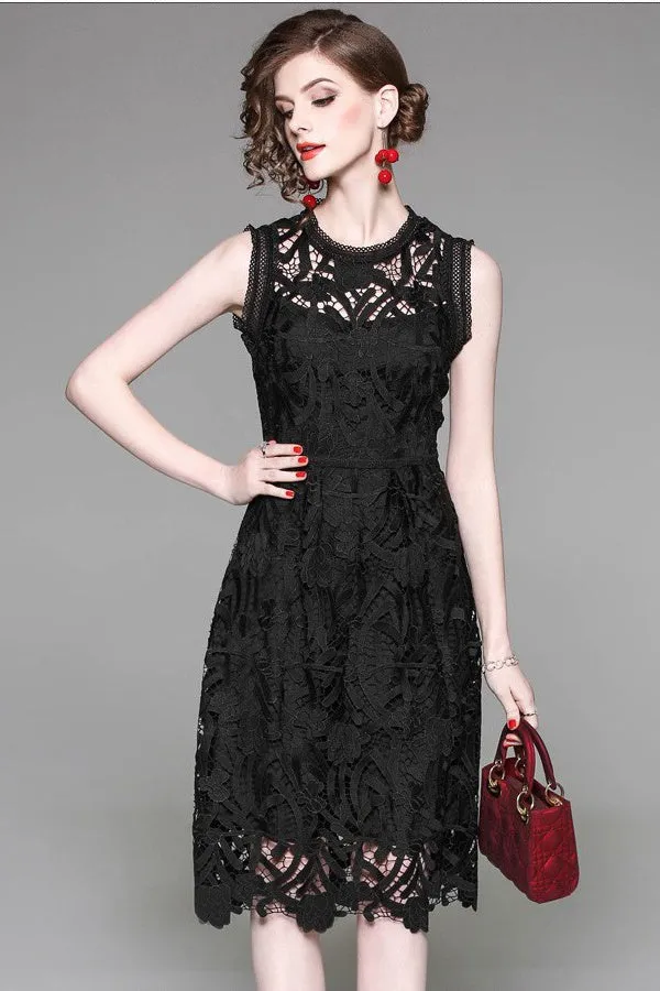 Elegant Lace Midi Dress