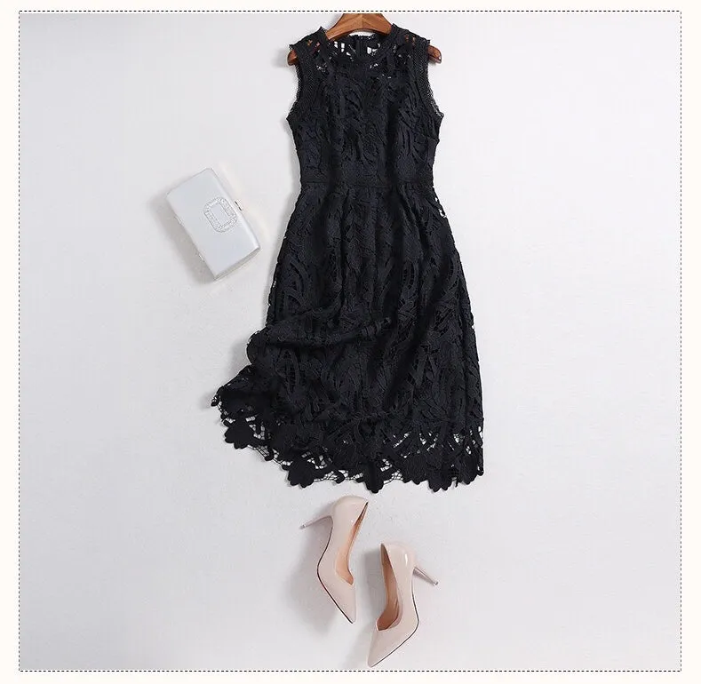 Elegant Lace Midi Dress