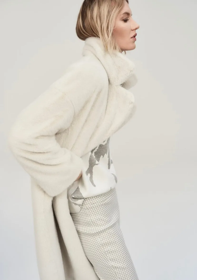 Faux Fur Straight Coat 243902