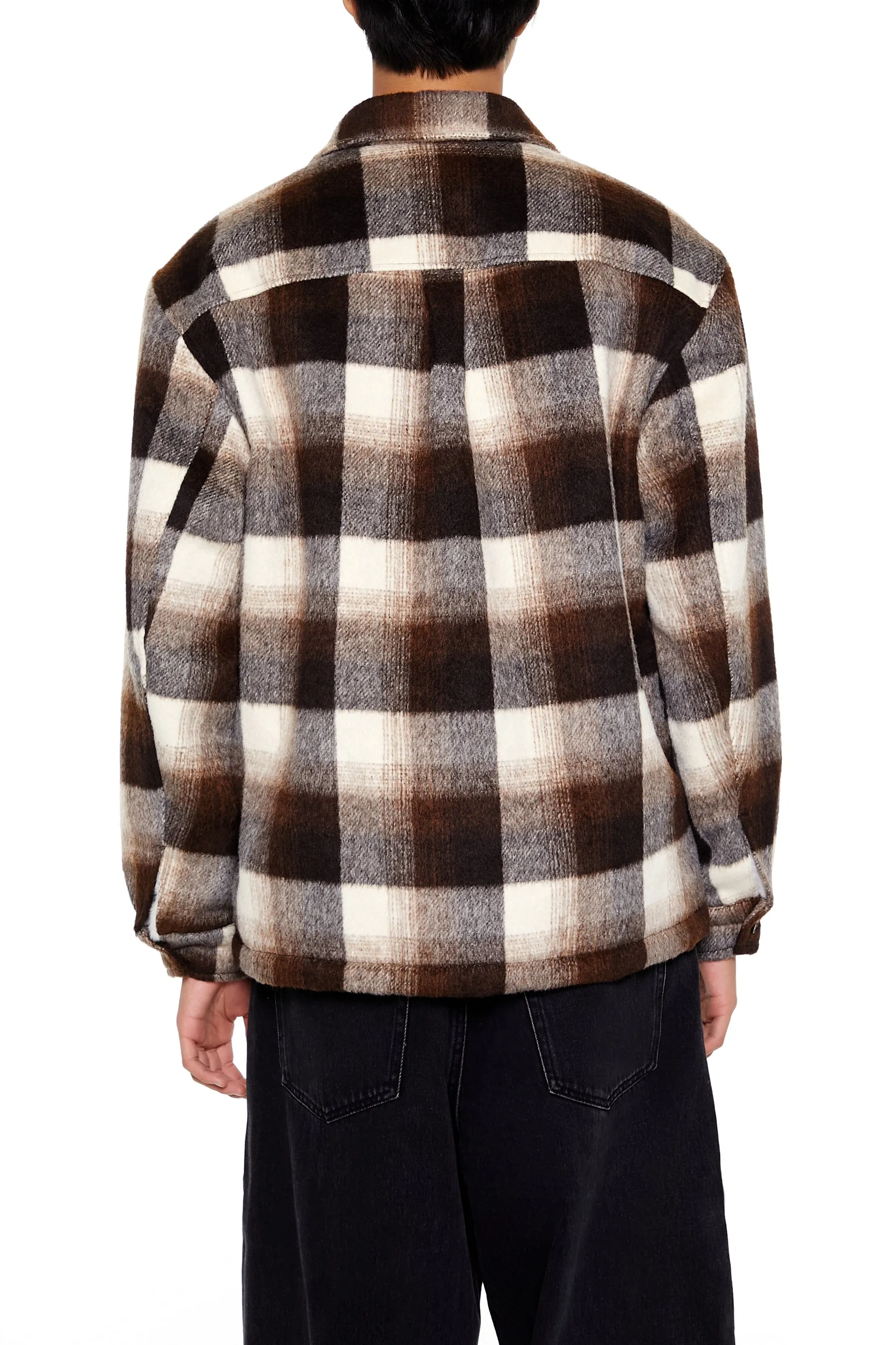 Faux Shearling Plaid Shacket