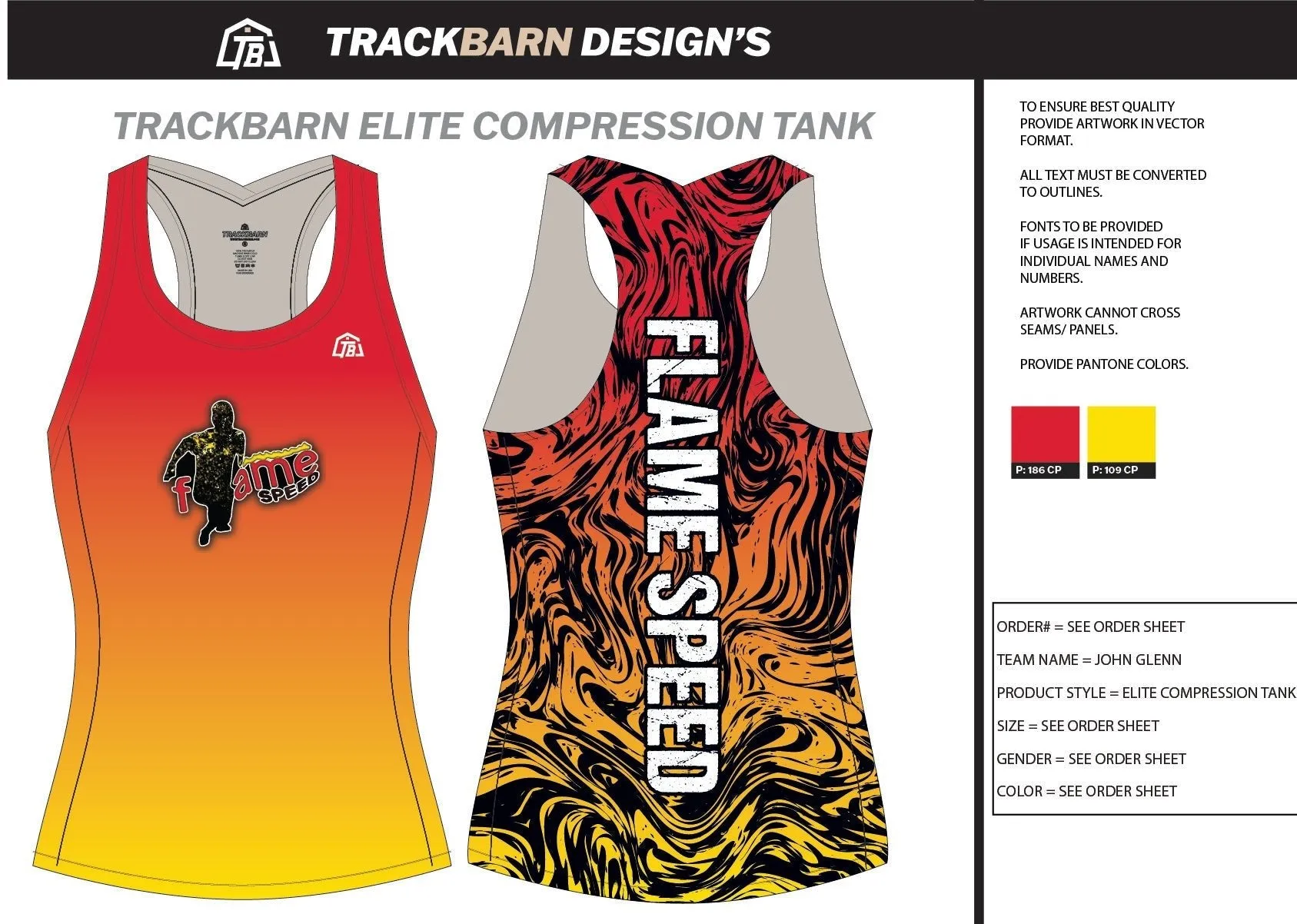 Flame-Speed- Youth Compression Tank