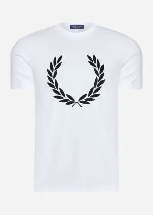 Flock laurel wreath t-shirt - white