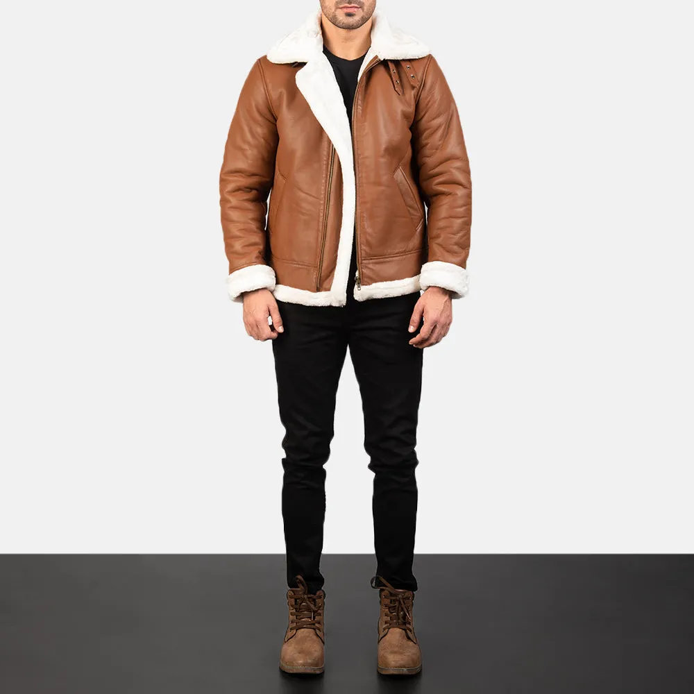 Francis B-3 Brown Leather Bomber Jacket