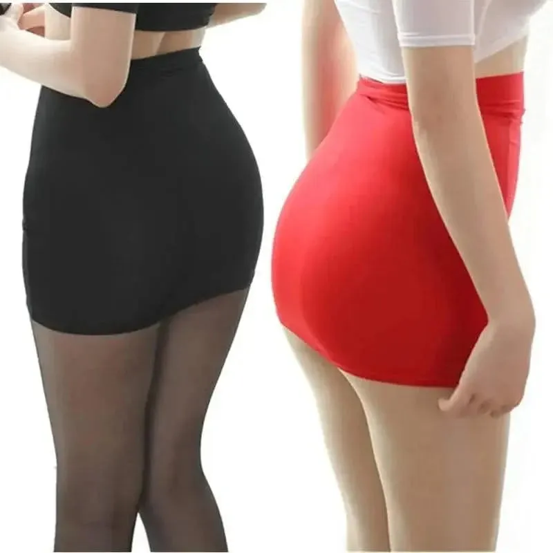 Free Auce High-Waist Elastic Wrap Mini Skirt