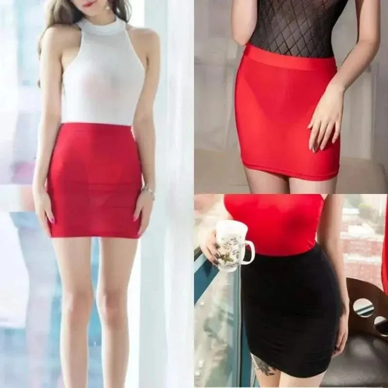 Free Auce High-Waist Elastic Wrap Mini Skirt