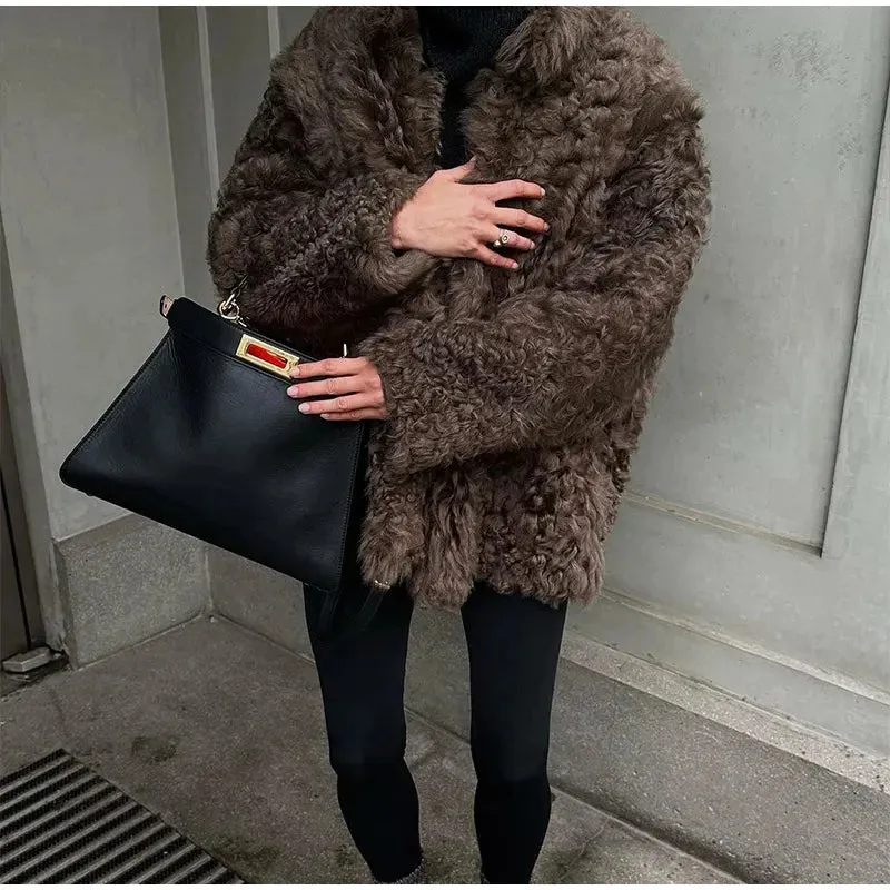 Fur Jacket - Stand Collar