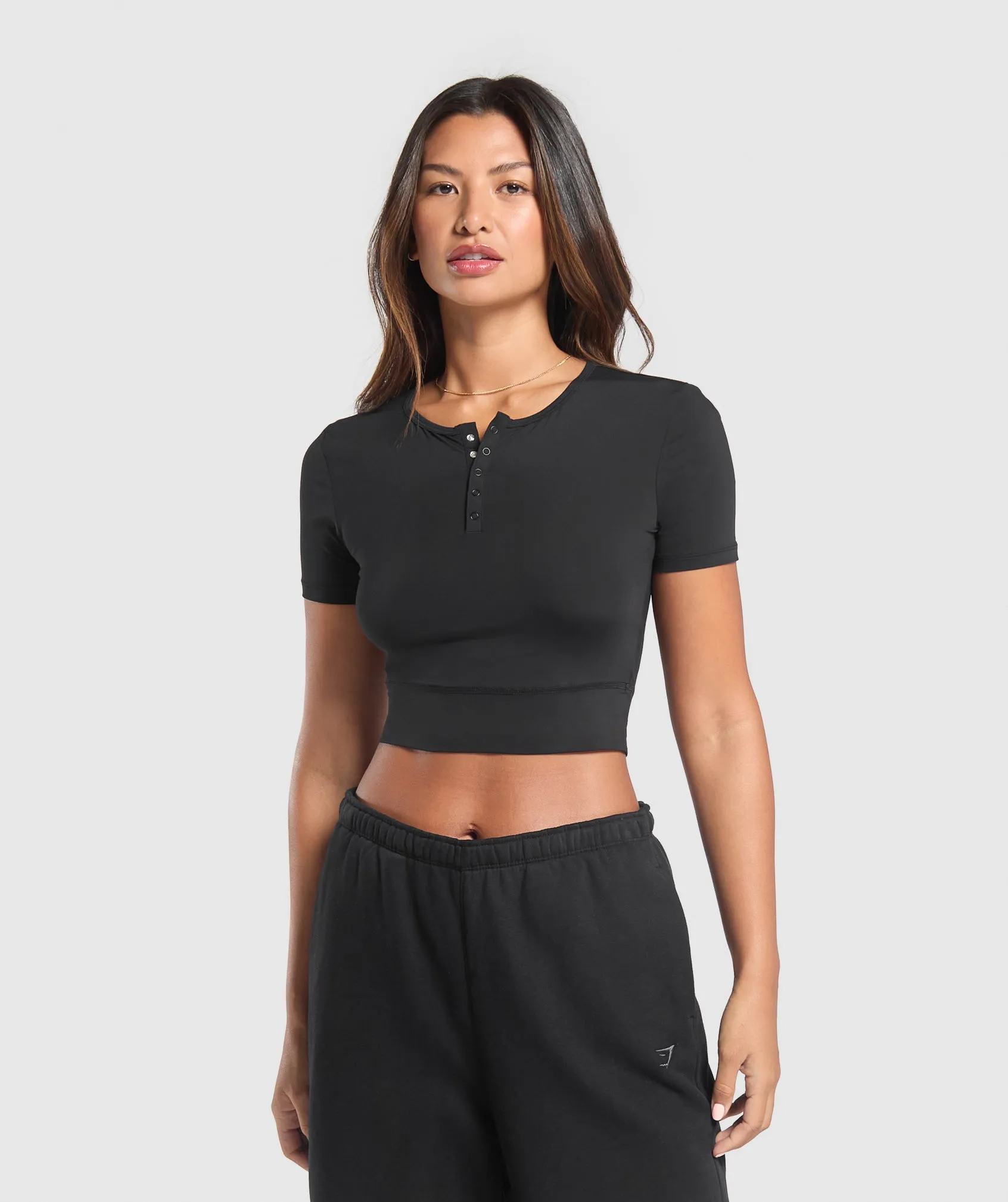 Gymshark Rest Day Buttery Soft Midi Top - Black