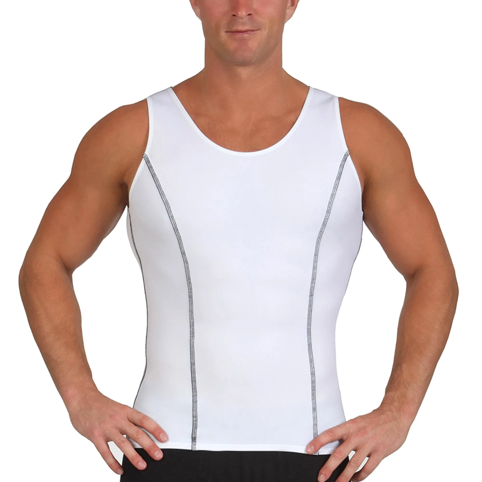 Insta Slim Active Compression Contrast Stitching Muscle Tank MA0221