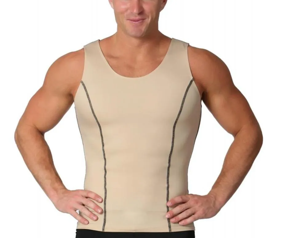 Insta Slim Active Compression Contrast Stitching Muscle Tank MA0221