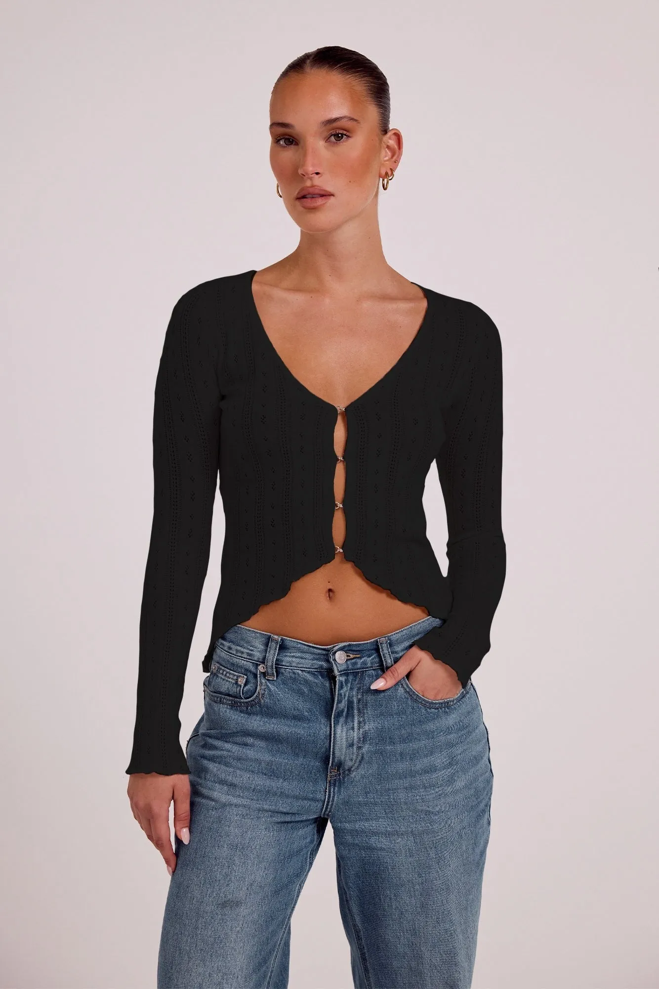 Isabelle Quinn - Aliya Long Sleeve Top - Black