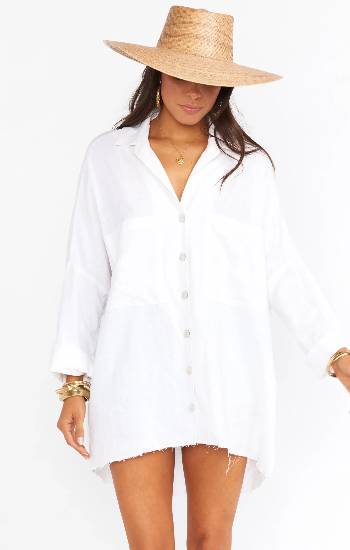 Johns Button Down Shirt ~ White Linen