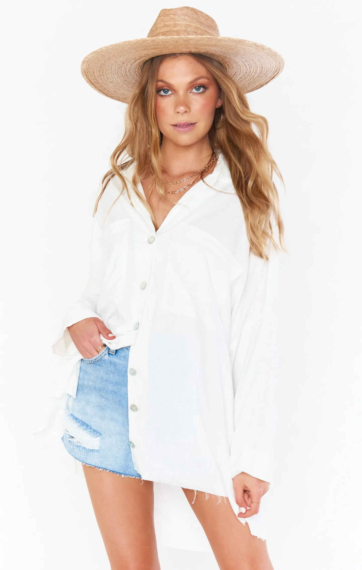 Johns Button Down Shirt ~ White Linen