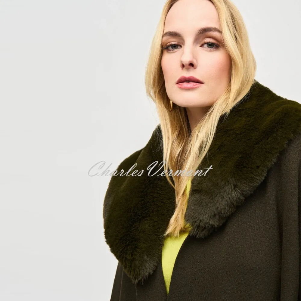 Joseph Ribkoff Faux Fur Knit Cape - Style 243930