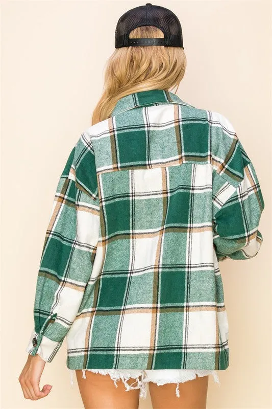 Kelly Green Plaid Shacket