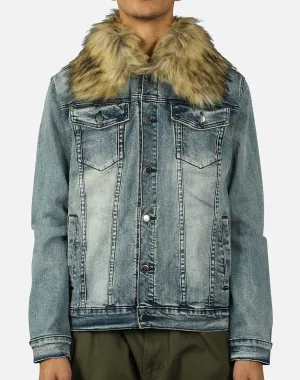 Kilogram SHORT FUR DENIM JACKET